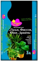 Грунт "Цветочный рай" для пальм, фикусов, юкк 3 л