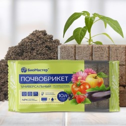 Грунт универсальный 10л БиоМастер почвобрикет